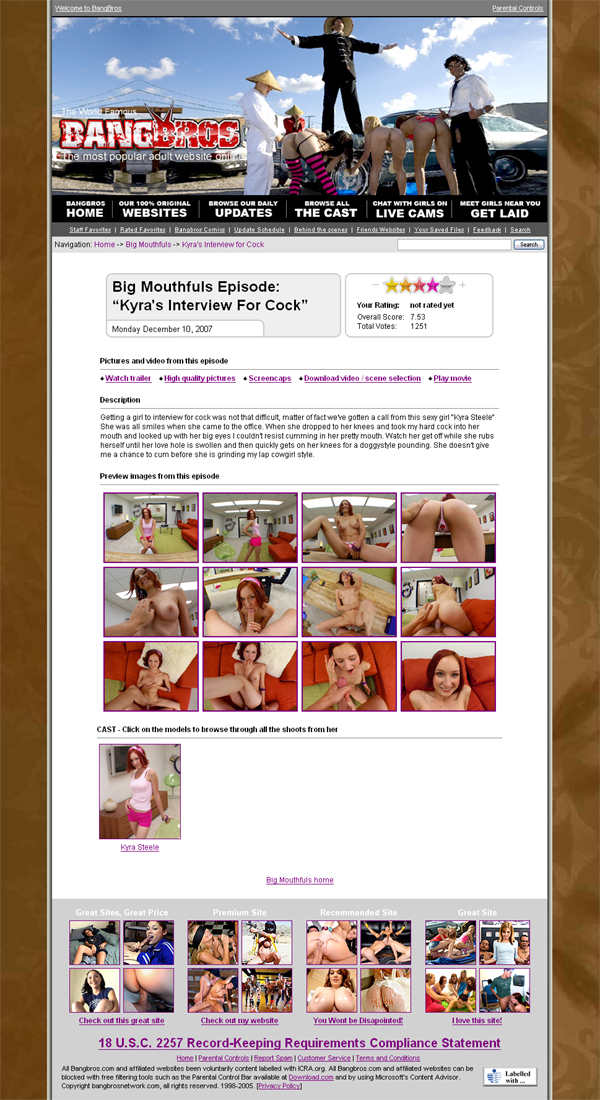 Big Mouthfuls members area screenshot
