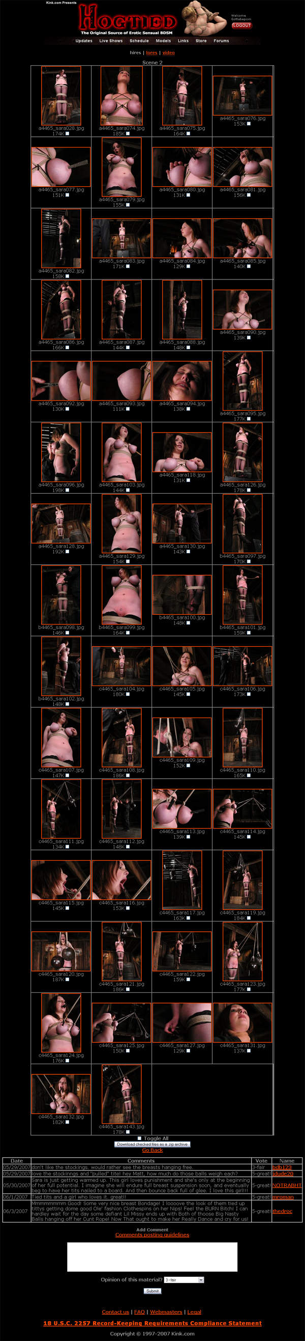 Hog Tied members area screenshot