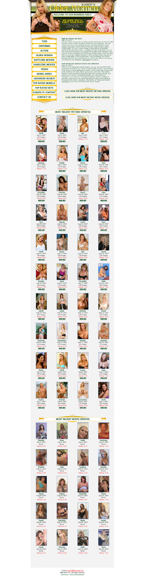 Karups Older Women members area screenshot
