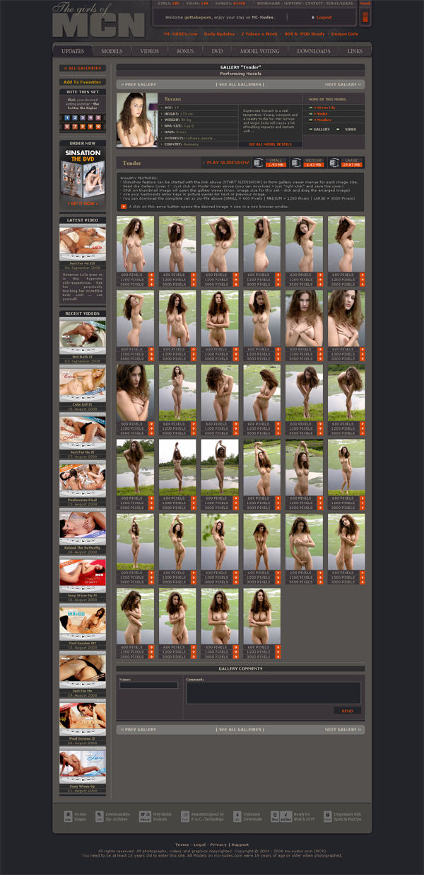 MC Nudes members area screenshot