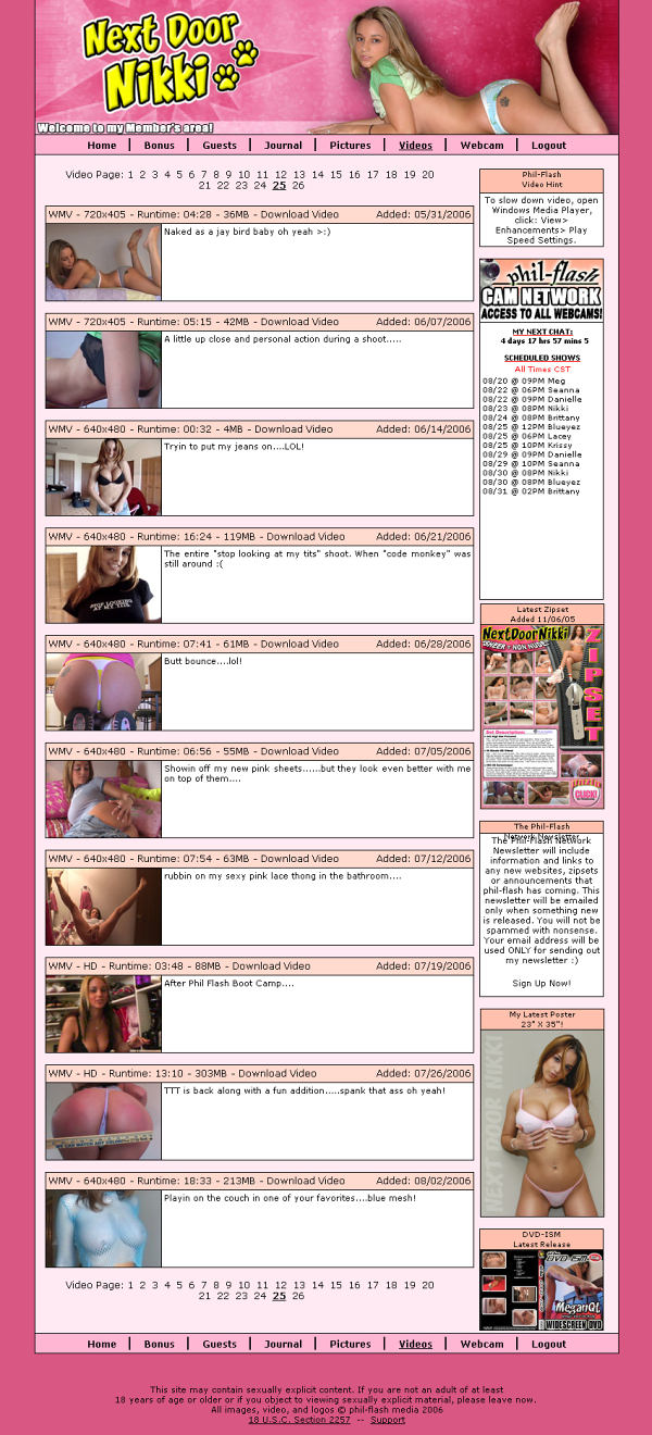 Next Door Nikki members area screenshot