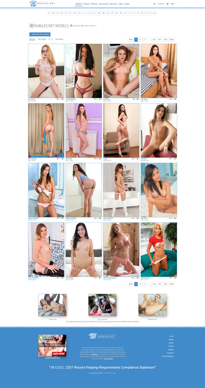 Nubiles members area screenshot