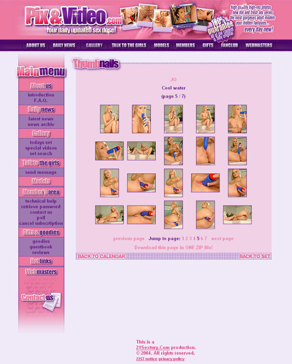 Pix and Video members area screenshot