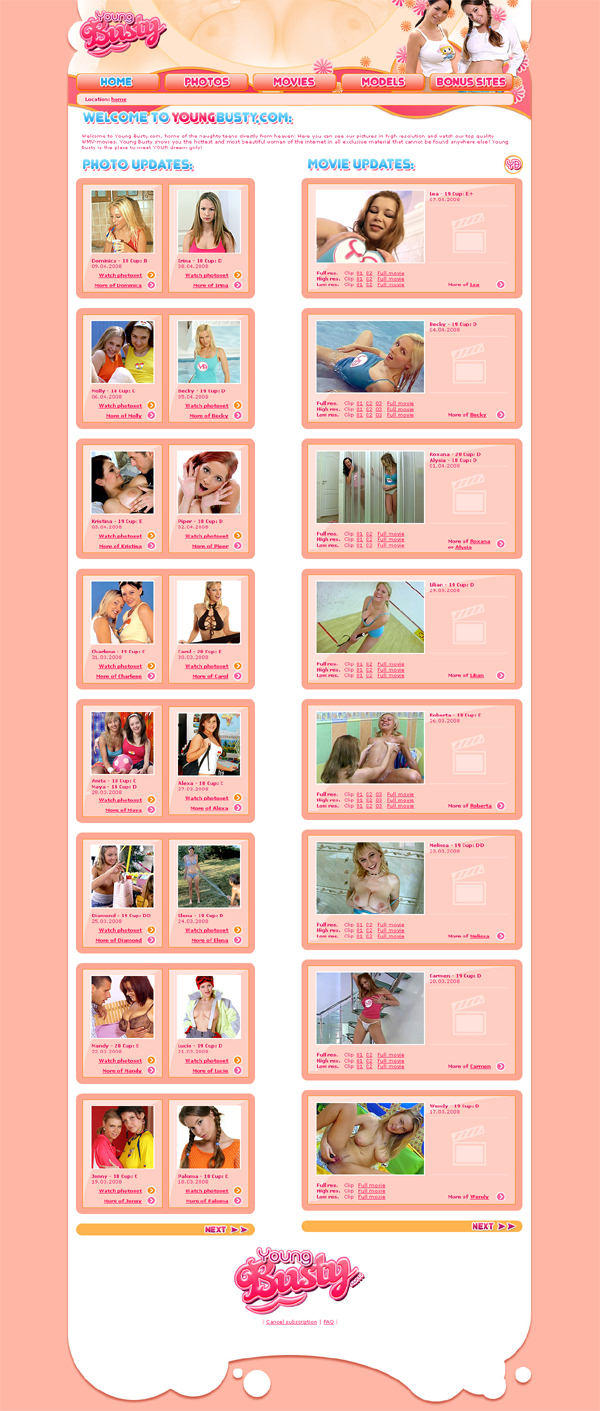 Young Busty members area screenshot